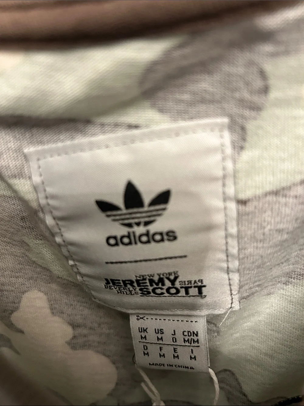 adidas Green Camo Tee with Colorful Trefoil Graphic